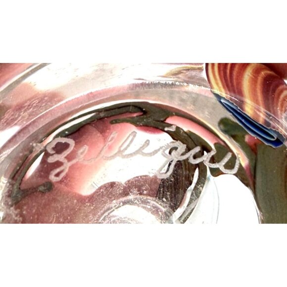 Zellique Handcrafted Glass Perfume Bottle Pink Floral Design & Clear Stopper 4"H - Picture 7 of 7